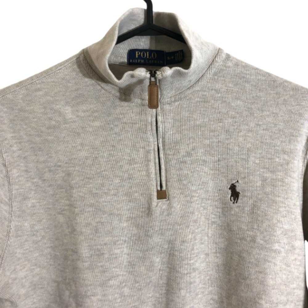POLO Ralph Lauren Men's French Rib Half Zip Pullover Pony Logo Sweater - Picture 3 of 6